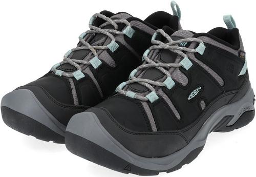 Rückansicht von Keen Wanderschuhe Halbschuhe Damen Schwarz/Blau