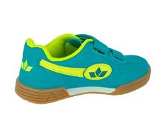 Rückansicht von LICO Indoorschuh Hallenschuhe Kinder petrol/lemon