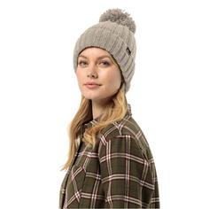 Rückansicht von Jack Wolfskin HIGHLOFT KNIT BEANIE W Stirnband Damen dusty grey