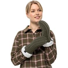 Rückansicht von Jack Wolfskin HIGHLOFT KNIT MITTEN W Outdoorhandschuhe Damen island moss