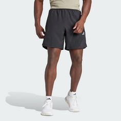 Rückansicht von adidas Gym+ Training Woven Shorts Funktionsshorts Herren Black