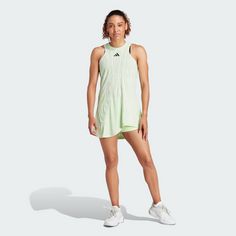 Rückansicht von adidas Airchill Pro Tenniskleid Tenniskleid Damen Semi Green Spark / Green Spark