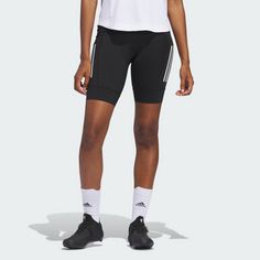 Rückansicht von adidas The Cycling Padded kurze Radhose Fahrradshorts Damen Black / White