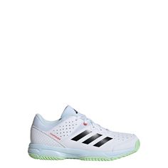 Rückansicht von adidas Court Stabil Schuh Sneaker Kinder Cloud White / Core Black / Semi Green Spark