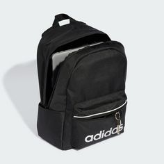 Rückansicht von adidas Rucksack Linear Essentials Rucksack Daypack Damen Black / White / Black