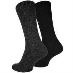 Rückansicht von Black Snake 2 Paar Alpaka-Schafwollsocken Freizeitsocken Schwarz Anthrazit