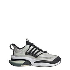 Rückansicht von adidas Alphaboost V1 Schuh Sneaker Herren Grey One / Core Black / Silver Metallic