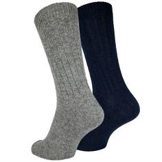 Rückansicht von Black Snake 2 Paar Alpaka-Schafwollsocken Freizeitsocken Blau Grau