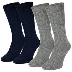Black Snake 2 Paar Alpaka-Schafwollsocken Freizeitsocken Blau Grau