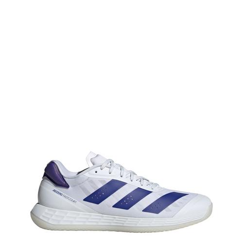 Rückansicht von adidas Adizero Fastcourt Schuh Hallenschuhe Cloud White / Lucid Blue / Cloud White