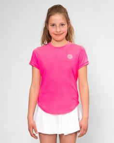 Rückansicht von BIDI BADU Crew Junior Tee black Tennisshirt Kinder Pink