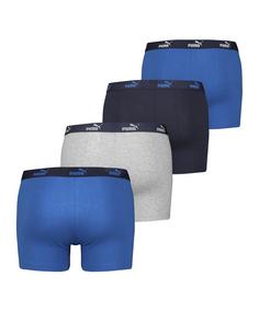 Rückansicht von PUMA Promo Solid Boxer 4er Pack Boxershorts Herren blau