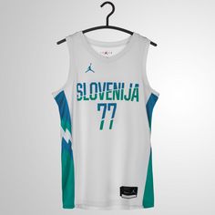Nike Slowenien Home Luka Dončić Basketballtrikot Herren weiß / hellgrün
