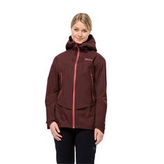 Rückansicht von Jack Wolfskin ALPSPITZE PRO 3L JKT W Funktionsjacke Damen dark maroon