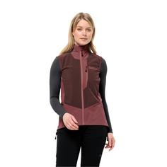 Rückansicht von Jack Wolfskin ALPSPITZE VEST W Outdoorweste Damen dark maroon