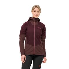 Rückansicht von Jack Wolfskin ALPSPITZE INS HYBRID W Funktionsjacke Damen dark maroon