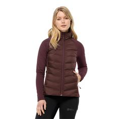 Rückansicht von Jack Wolfskin TASMAN DOWN HYBRID W Fleecejacke Damen dark maroon