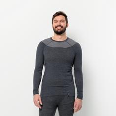 Rückansicht von Jack Wolfskin SEAMLESS WOOL L/S M Funktionsshirt Herren phantom