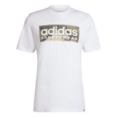 adidas Camo Linear Graphic T-Shirt T-Shirt Herren White