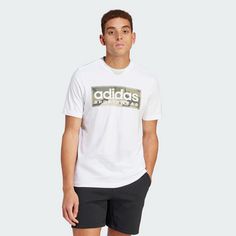 Rückansicht von adidas Camo Linear Graphic T-Shirt T-Shirt Herren White