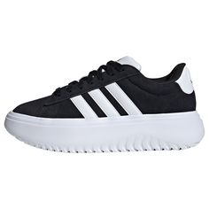 adidas Grand Court Platform Schuh Sneaker Damen Core Black / Cloud White / Core Black
