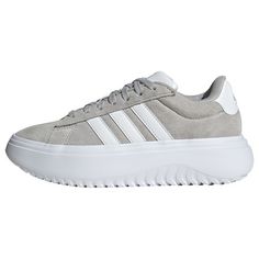 adidas Grand Court Platform Schuh Sneaker Damen Grey Two / Cloud White / Grey Two