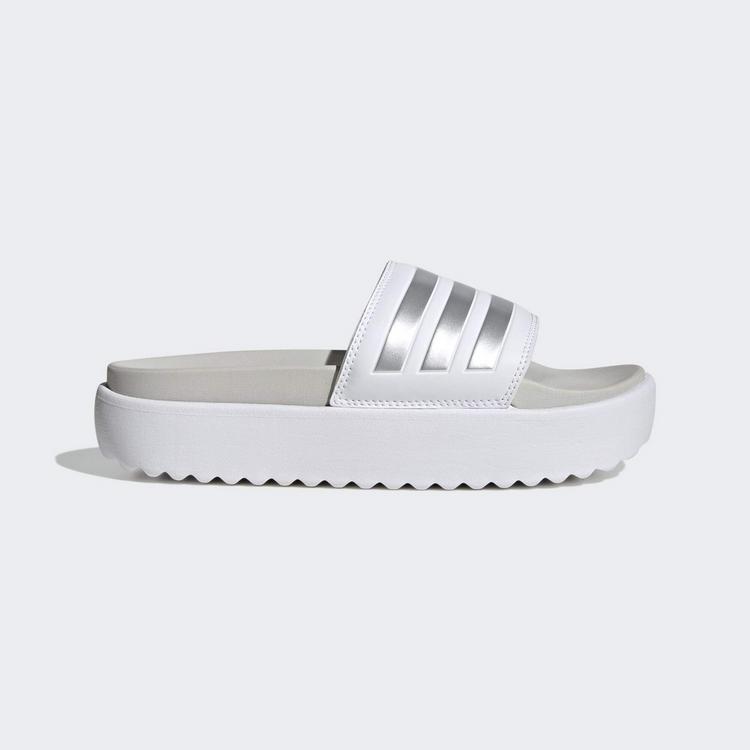 adidas adidas Adilette Platform Badelatschen Damen - ftwr white-zero metallic-grey one - 6 | SportScheck