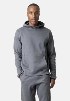 Rückansicht von Odlo ESSENTIAL Laufhoodie Herren dark grey melange(10734)