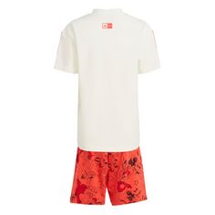 Rückansicht von adidas adidas x Disney Micky Maus T-Shirt-Set Trainingsanzug Kinder Off White / Bright Red