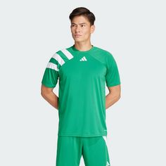Rückansicht von adidas Fortore 23 Trikot Fußballtrikot Herren Team Green / White