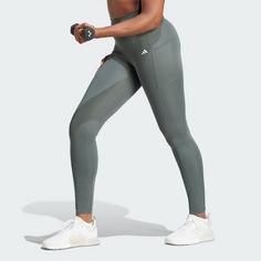 Rückansicht von adidas Optime Full-Length Leggings Tights Damen Legend Ivy