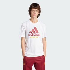 Rückansicht von adidas AS Rom DNA Graphic T-Shirt Fanshirt Herren White