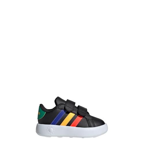 Rückansicht von adidas Grand Court 2.0 Kids Schuh Sneaker Kinder Core Black / Lucid Blue / Court Green