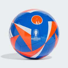 Rückansicht von adidas Fußballliebe Club Ball Fußball Glow Blue / Solar Red / White