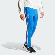 Rückansicht von adidas Italien DNA Jogginghose Trainingshose Herren Blue