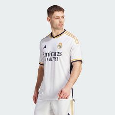 Rückansicht von adidas Real Madrid 23/24 Heimtrikot Authentic Fußballtrikot Herren White