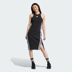 Rückansicht von adidas Future Icons 3-Streifen Kleid Kleid Damen Black / White