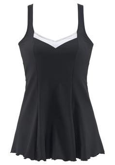 Lascana Badekleid Badeanzug Damen schwarz-reinweiß