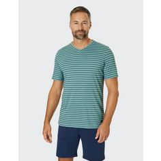 Rückansicht von JOY sportswear JANOSCH T-Shirt Herren lake green stripes