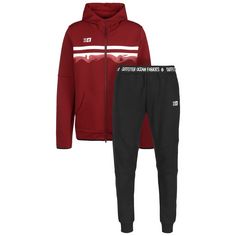 Rückansicht von Ocean Fabrics Ocean Fabrics Jogginganzug Trainingsanzug Herren rot / schwarz