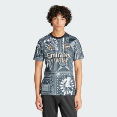 Rückansicht von adidas FC Arsenal Ian Wright Pre-Match Shirt Fußballtrikot Herren Black / White