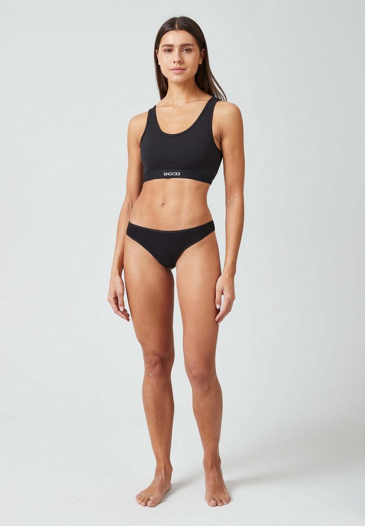 Snocks Snocks Brazilian Slips aus Bio-Baumwolle Unterhose Damen - Schwarz - 2 | SportScheck