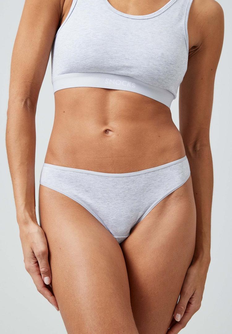 Snocks Snocks Brazilian Slips aus Bio-Baumwolle Unterhose Damen - Mix (Wei&szlig;/Hellgrau/Schwarz) - 0 | SportScheck