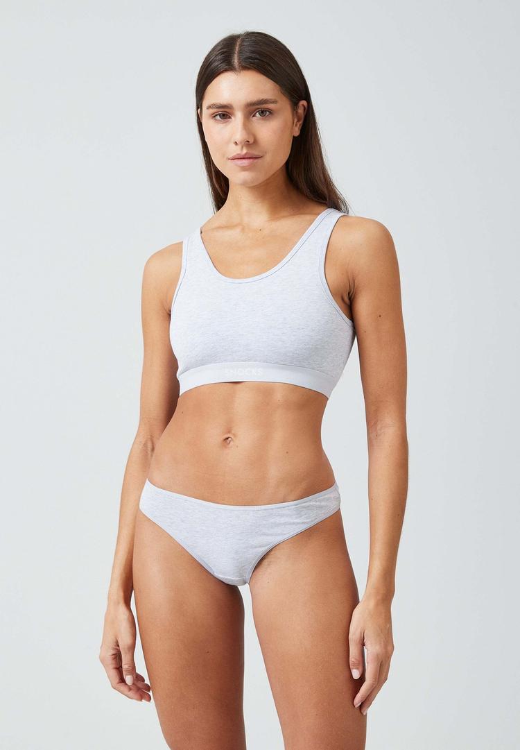 Snocks Snocks Brazilian Slips aus Bio-Baumwolle Unterhose Damen - Mix (Wei&szlig;/Hellgrau/Schwarz) - 2 | SportScheck