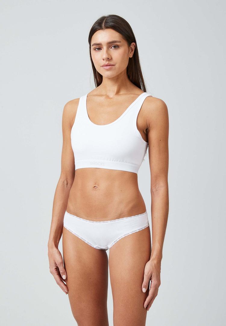 Snocks Snocks Slips mit Spitze aus Bio-Baumwolle Unterhose Damen - Mix (Wei&szlig;/Hellgrau/Schwarz) - 2 | SportScheck