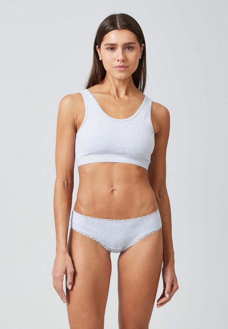 Snocks Snocks Slips mit Spitze aus Bio-Baumwolle Unterhose Damen - Mix (Wei&szlig;/Hellgrau/Schwarz) - 3 | SportScheck