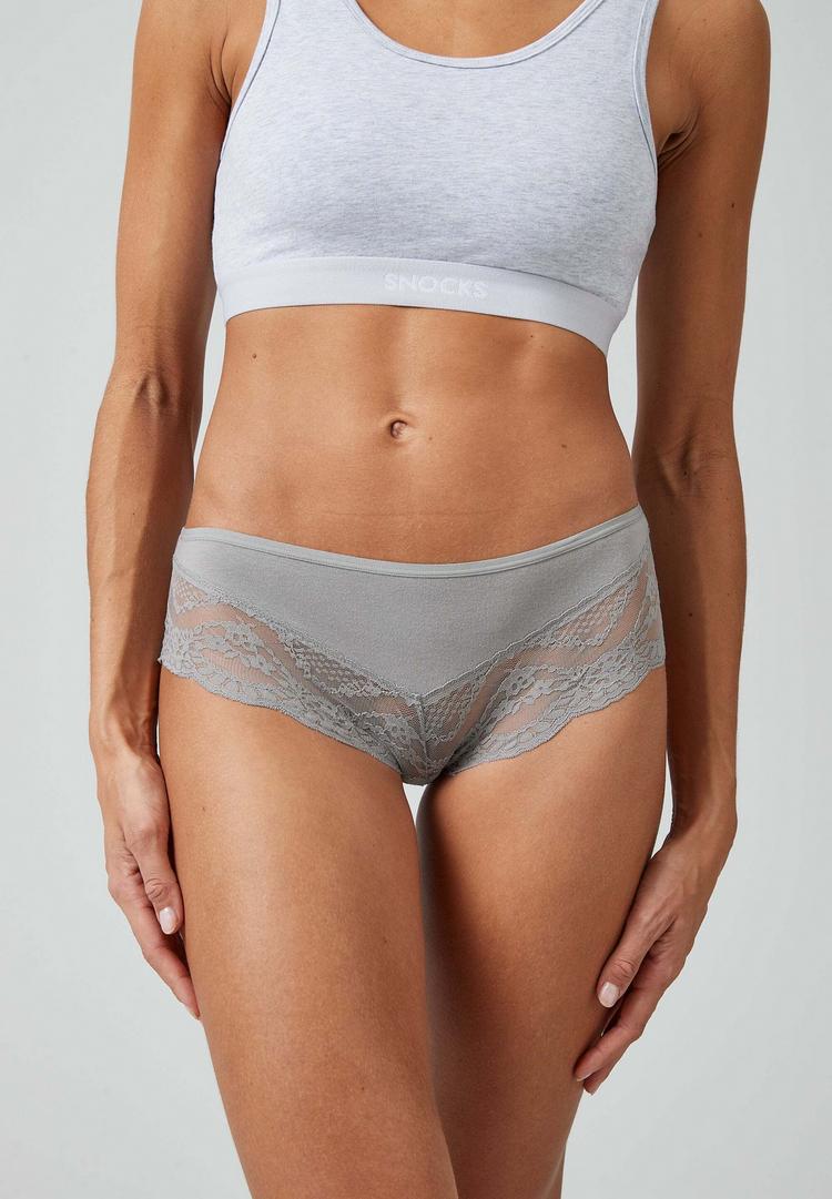 Snocks Snocks Hipster mit Spitze aus Bio-Baumwolle Unterhose Damen - Mix (Apricot/Gr&uuml;n/Schwarz) - 0 | SportScheck