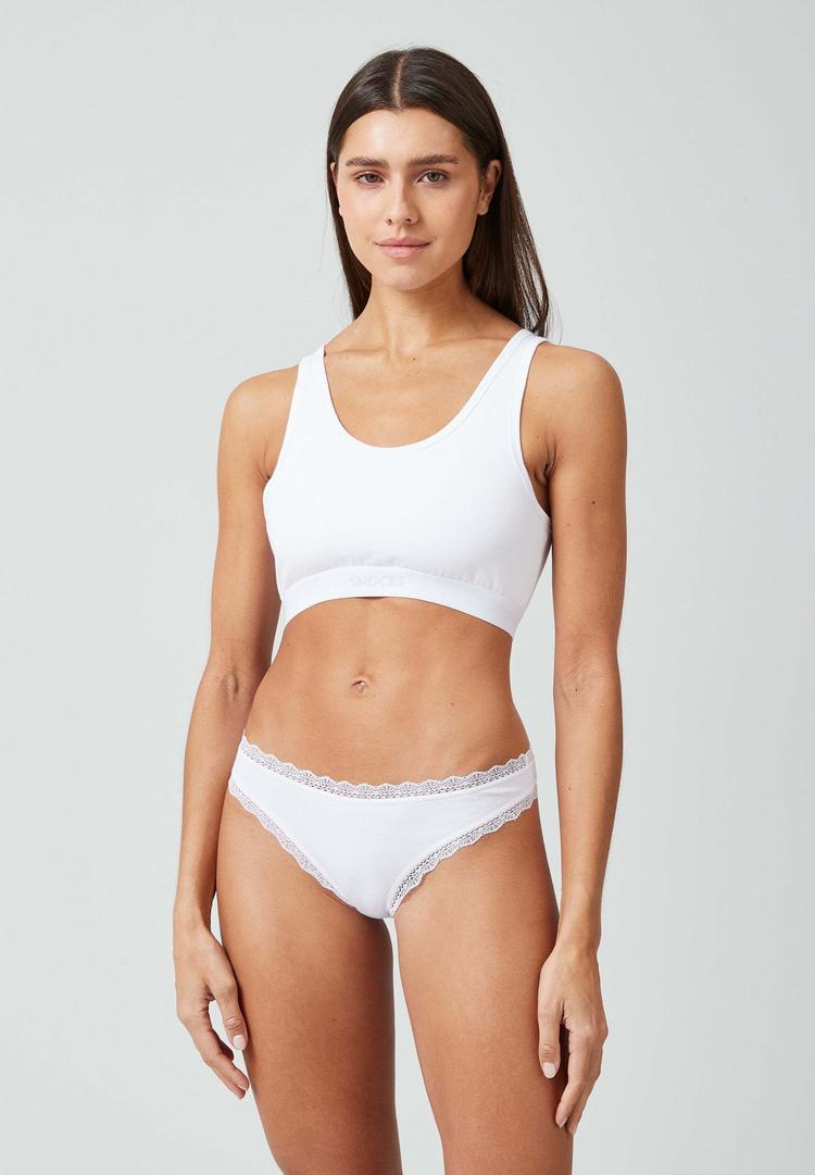 Snocks Snocks Tangas mit Spitze aus Bio-Baumwolle Unterhose Damen - Wei&szlig; - 2 | SportScheck