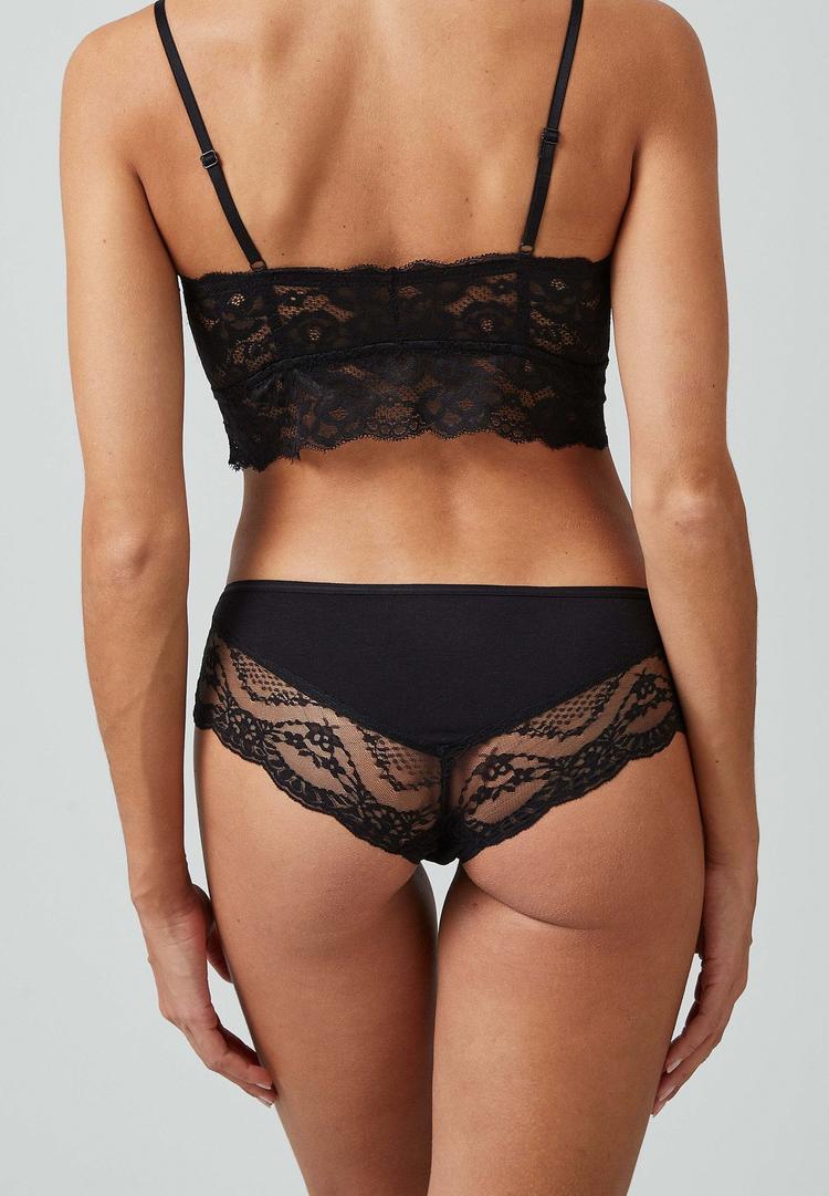 Snocks Snocks Hipster mit Spitze aus Bio-Baumwolle Unterhose Damen - Schwarz - 1 | SportScheck