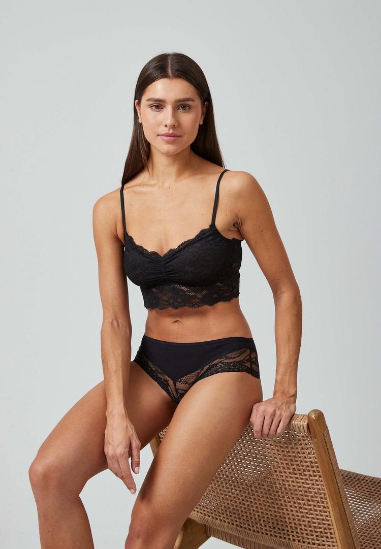 Snocks Snocks Hipster mit Spitze aus Bio-Baumwolle Unterhose Damen - Schwarz - 6 | SportScheck